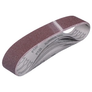 Set di nastri abrasivi Einhell, 5 pezzi, varie grane per levigatrici a nastro.