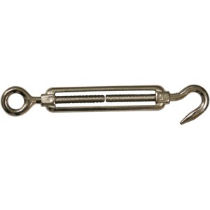 Tenditore t.b.t. in metallo con occhiello e gancio per Tenditore e Cinghie di fissaggio.