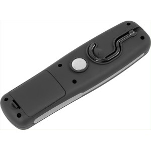 Lampada da lavoro nera a 24 LED con gancio e magnete per officina e garage.