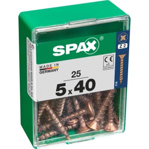 Viti per legno Spax 5x40 mm in dispenser verde, viti per legno.