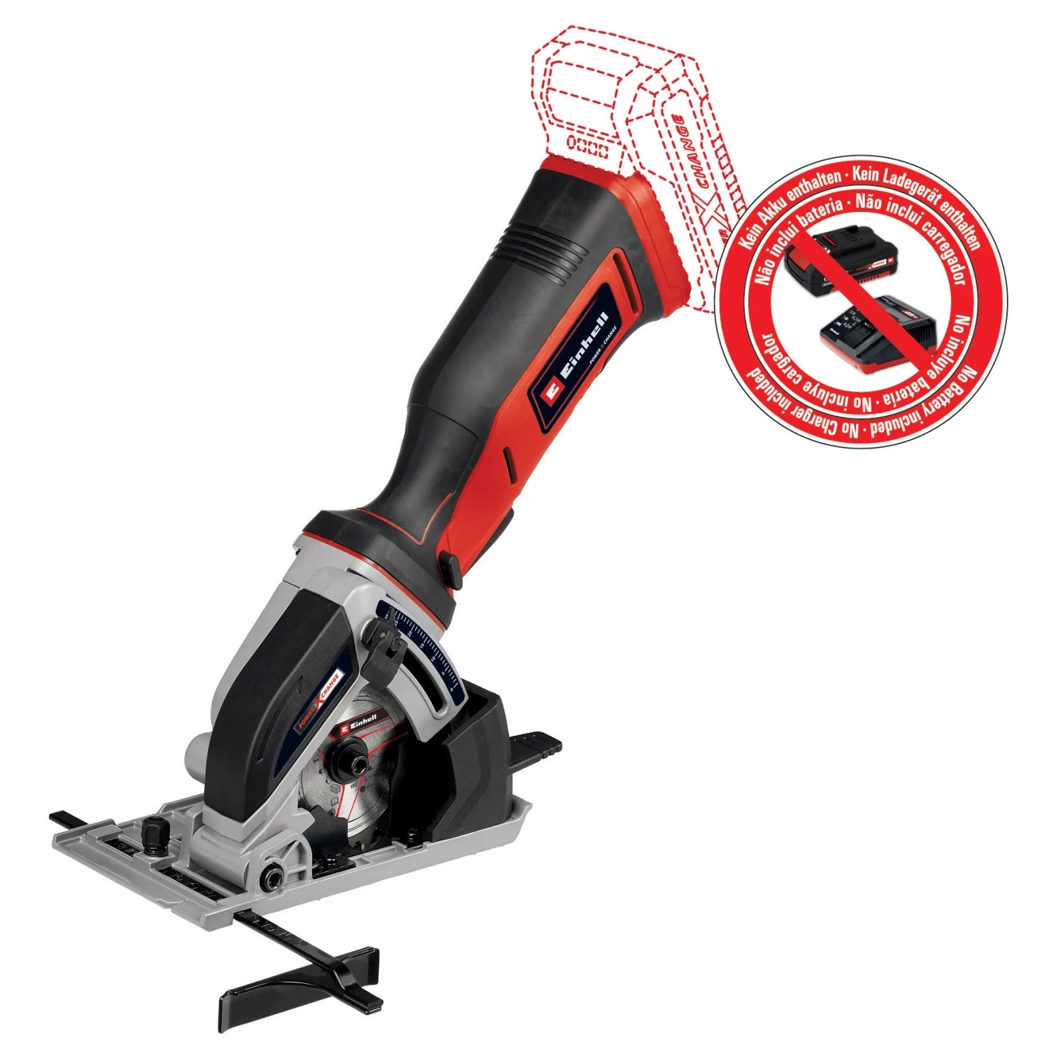 Mini sega circolare a batteria Einhell Power X-Change TE-CS 18/89 Li Solo (senza batteria/caricabatterie).