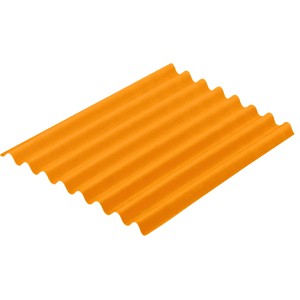Lastra bituminosa ondulata arancione per tetto e parete.