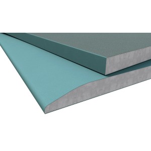 Pannelli in cartongesso t.b.t. in blu e grigio, vista dettagliata.