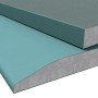 Pannelli in cartongesso t.b.t. in blu e grigio, vista dettagliata.