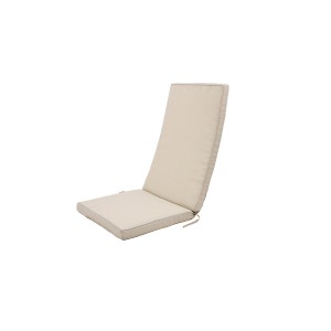 Cuscino beige per sedia da esterno per un elevato comfort di seduta in giardino.