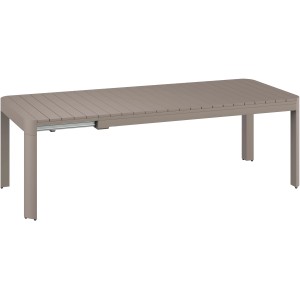 Tavolo da giardino allungabile t.b.t. color tortora con design a listelli.