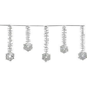 Catena luminosa da esterno t.b.t. con delicati fiocchi di neve.