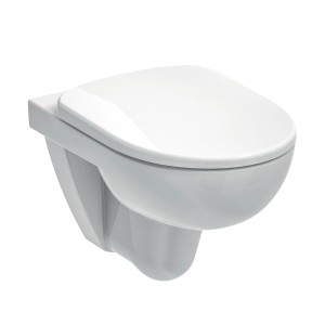 WC sospeso bianco (t.b.t.) per bagni moderni.