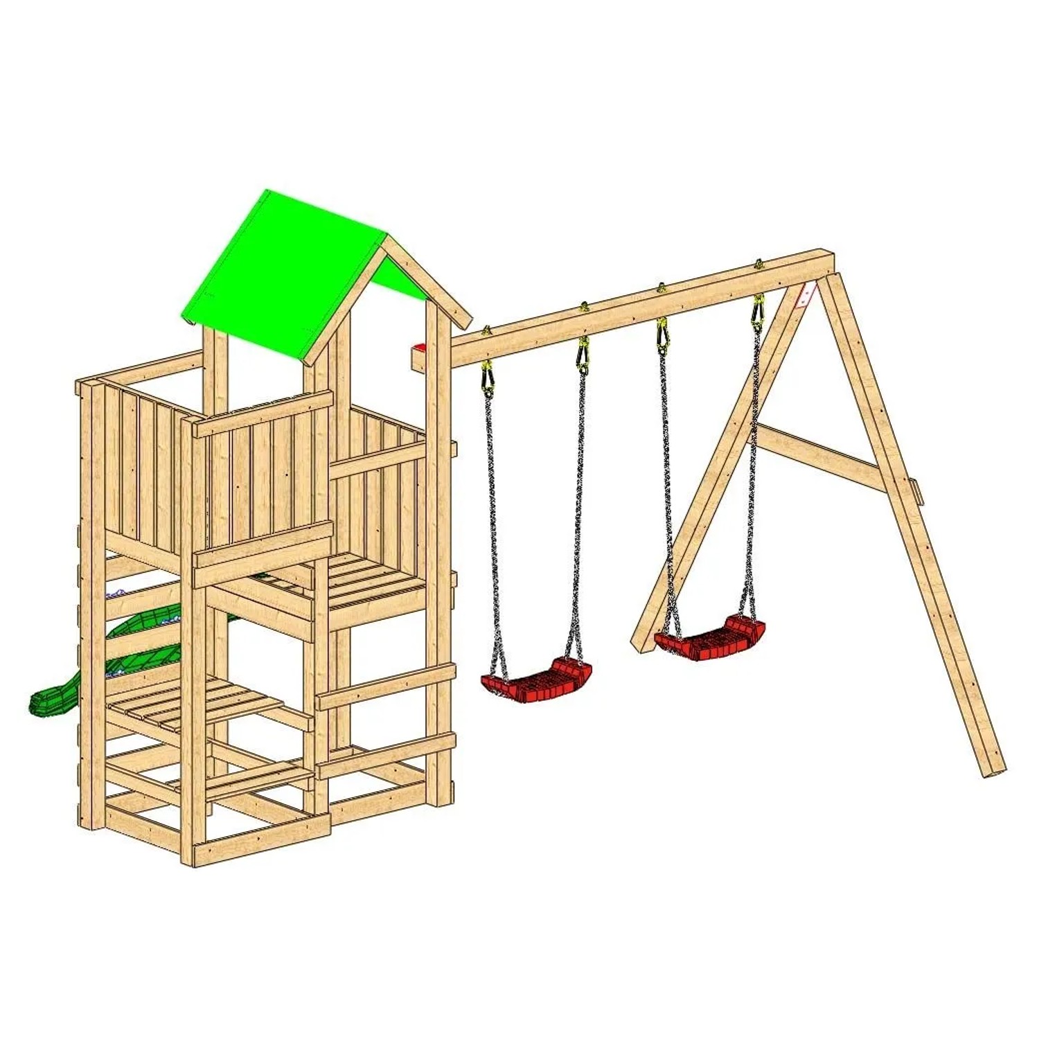 Gioco da giardino Chester con scivolo e altalene 308x335xh245 cm_4