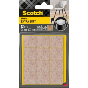 Scotch Pads Extra Soft feltrini, 12 pezzi, 24x22mm, per mobili e sedie.