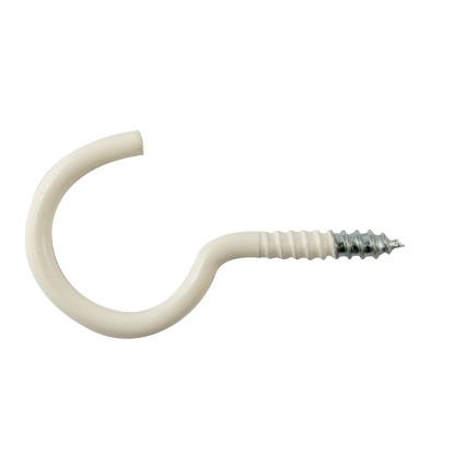 Occhiello a vite aperto in acciaio plastificato bianco 4,8x65 mm 4 pz