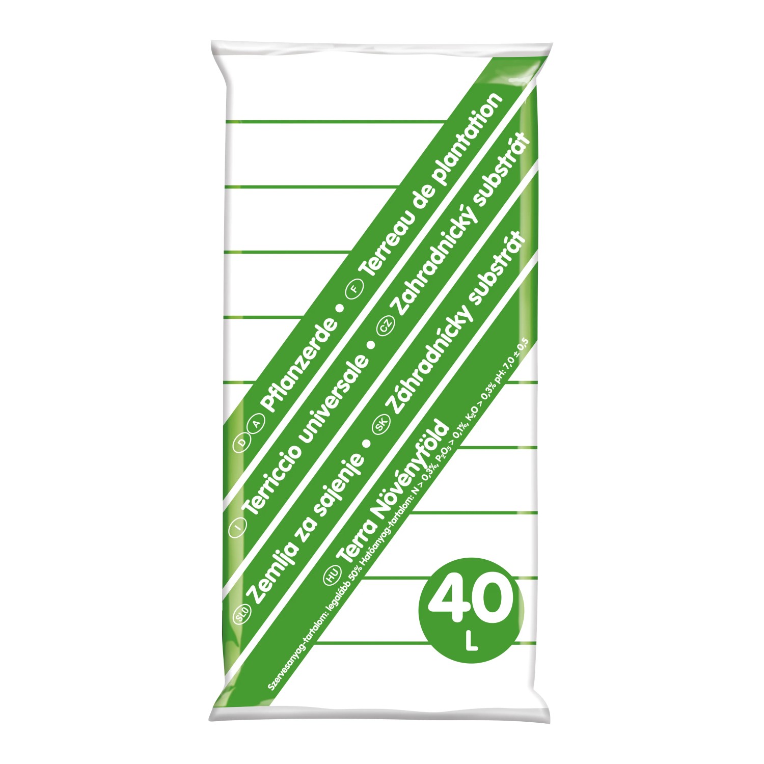Sacco di terriccio universale (40 l) per giardino, orto, frutta e piante ornamentali.