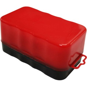 Blocco di pulizia per lavagna bianca t.b.t. rosso con manico nero.