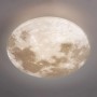 Plafoniera LED Moonika bianca con design a luna, 37 cm di diametro, per bagno e zona giorno.