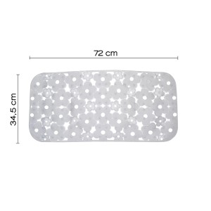 Tappetino doccia bianco con motivo floreale, 72x34,5 cm, per una maggiore sicurezza nella doccia.