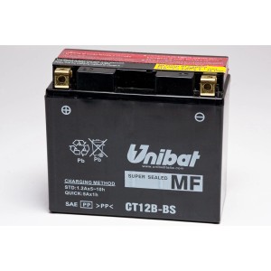 Batteria moto Unibat CT12B-BS, 12V, adatta per moto e scooter.