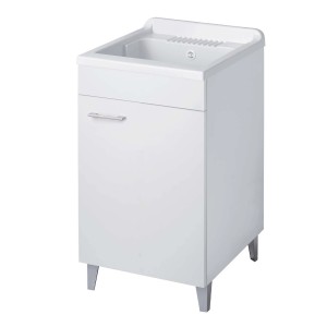 Mobile lavatoio t.b.t. bianco con vasca e anta.