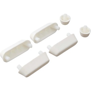 Set di tamponi di ricambio baliv per sedili WC, 6 pezzi, in plastica bianca.