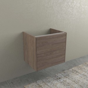 Mobile bagno sospeso effetto legno per arredamento bagno.