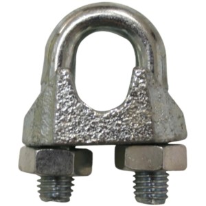 Morsetto/clip per funi metalliche grigio per cavi, Categoria: Morsetti.