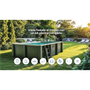 Piscina fuori terra quadrata in composite Gre Avantgarde Nova 315x315 H96 cm