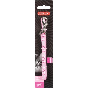 Guinzaglio per gatti rosa con motivo, lunghezza 1m. Ideale per passeggiate con il tuo gatto.