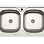 Lavello in acciaio inox a due vasche. Ideale per la cucina.