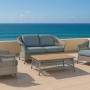 Salotto da giardino Jefferson in alluminio rattan grigio 2 posti