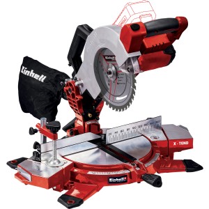 Troncatrice a batteria Einhell TE-MS 18/210 Li Solo: Compatta, rossa per tagli precisi.