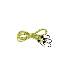 Corda elastica giallo-nera con ganci per fissare carichi.