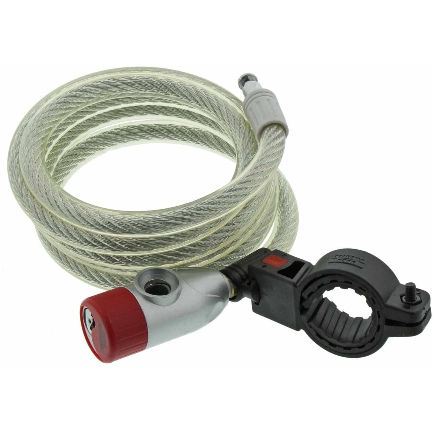 Lucchetto a cavo Burg Wächter 340 per bici, 180 cm con luce e supporto.