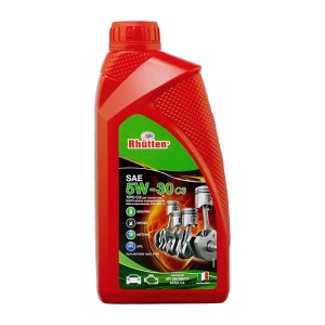 Olio motore Rhütten SAE 5W-30 C3 in tanica rossa per motori a benzina, diesel, metano e Gpl.