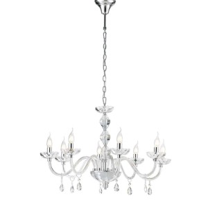 Lampadario a sospensione Riflesso 8 luci in cristallo 190x83x83 cm