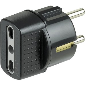 Adattatore multiplo t.b.t. nero per prese.