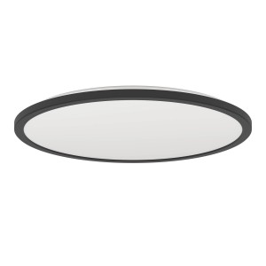 Plafoniera LED nera Eglo Rovito, Ø 50cm. Lampada da soffitto moderna in plastica.