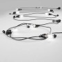 t.b.t. Portalampade con lampadine multiple su cavo nero.
