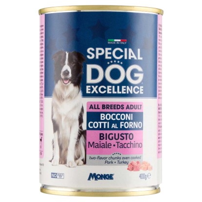 Cibo umido per cani Special dog excel bocc maiale/tacchino 400 g