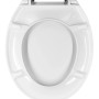 Sedile WC t.b.t. bianco visto dall'alto, forma ovale.
