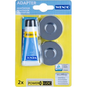 Wenko Power-Loc Adapter Premium/Classic per porta asciugamani, incl. adesivo e 2 fissaggi in acciaio inox.