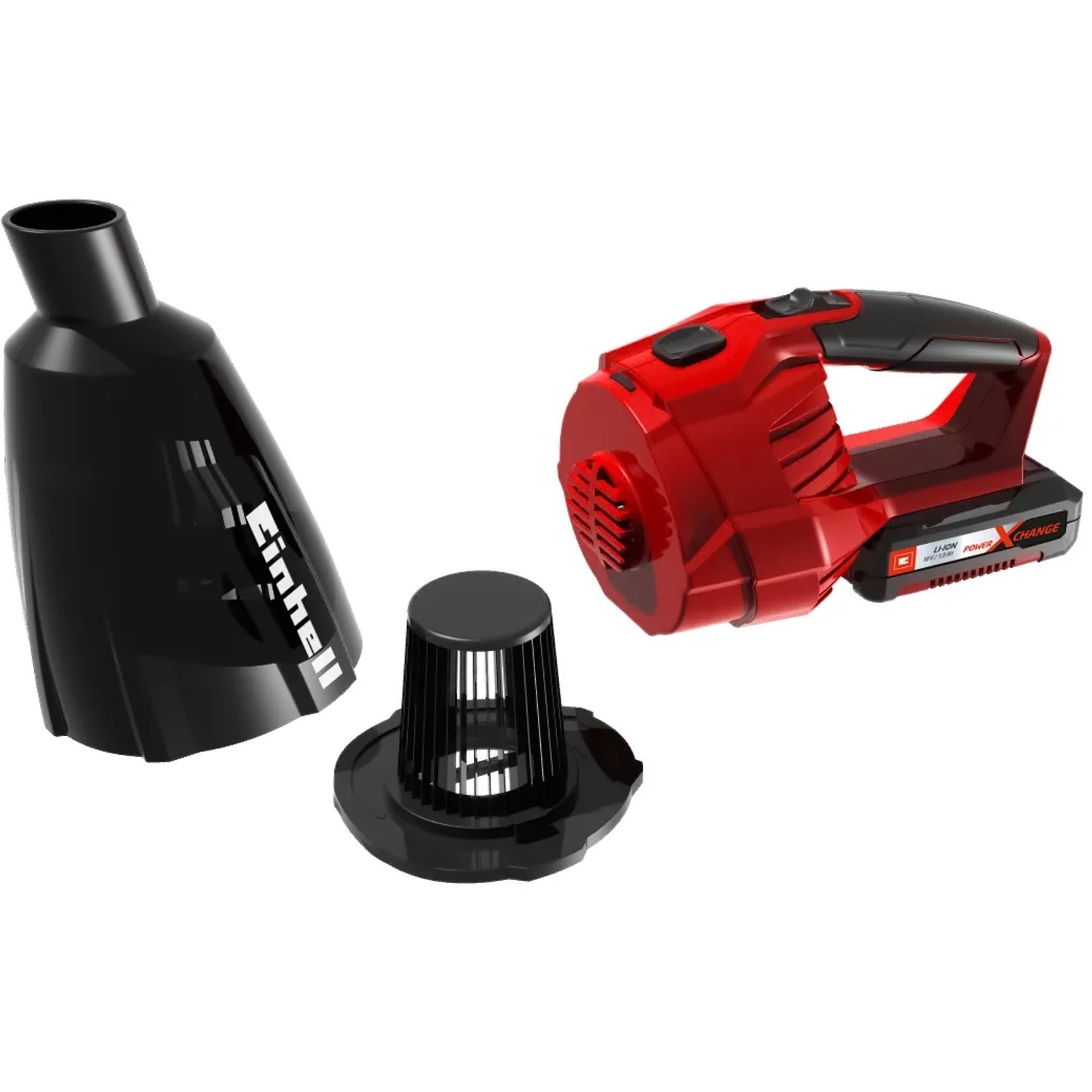 Einhell Power X-Change TE-VC 18 Li Solo aspirapolvere a batteria con accessori, rosso/nero. Aspirapolvere senza fili compatto per casa e auto.