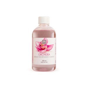Olio profumato all'orchidea in flacone, adatto per lampade profumate e diffusori di aromi.