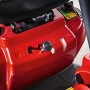 Dettaglio: Tosaerba rider Troy-Bilt Mini-Rider 76T-S rosso, comandi in primo piano.