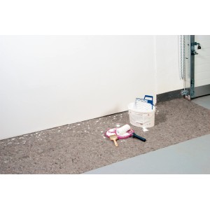 Vello protettivo grigio LUX 1x3m per proteggere il pavimento dagli schizzi di pittura.