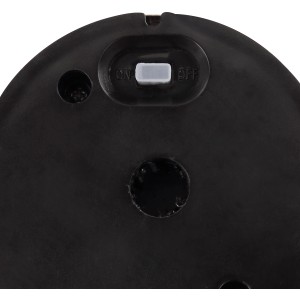 Dettaglio della parte inferiore della lampada da tavolo solare a LED Globo con interruttore.