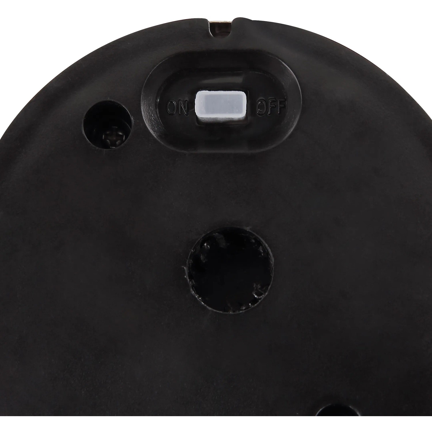 Dettaglio della parte inferiore della lampada da tavolo solare a LED Globo con interruttore.