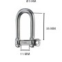 Grillo argentato con dimensioni per accessori nautici.