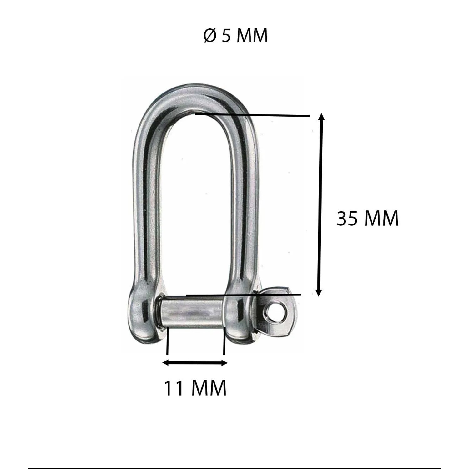 Grillo argentato con dimensioni per accessori nautici.