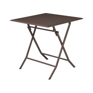 Tavolo da giardino quadrato marrone t.b.t. con funzione pieghevole.