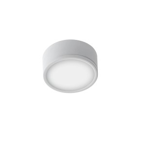 Plafoniera LED t.b.t. bianca per montaggio a soffitto.