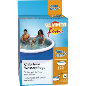 Summer Fun Aquablanc+ trattamento acqua, 4 sacchetti per piscine fino a 6000 l. Disinfezione senza cloro.